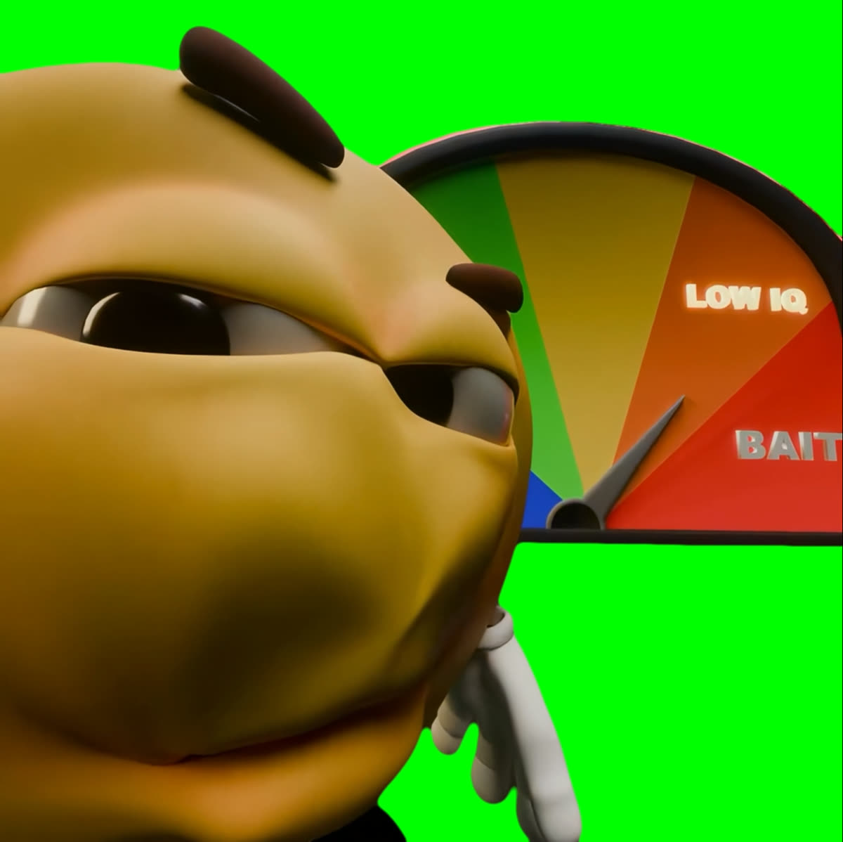 JoeCoin Low IQ or Bait meme (Green Screen)