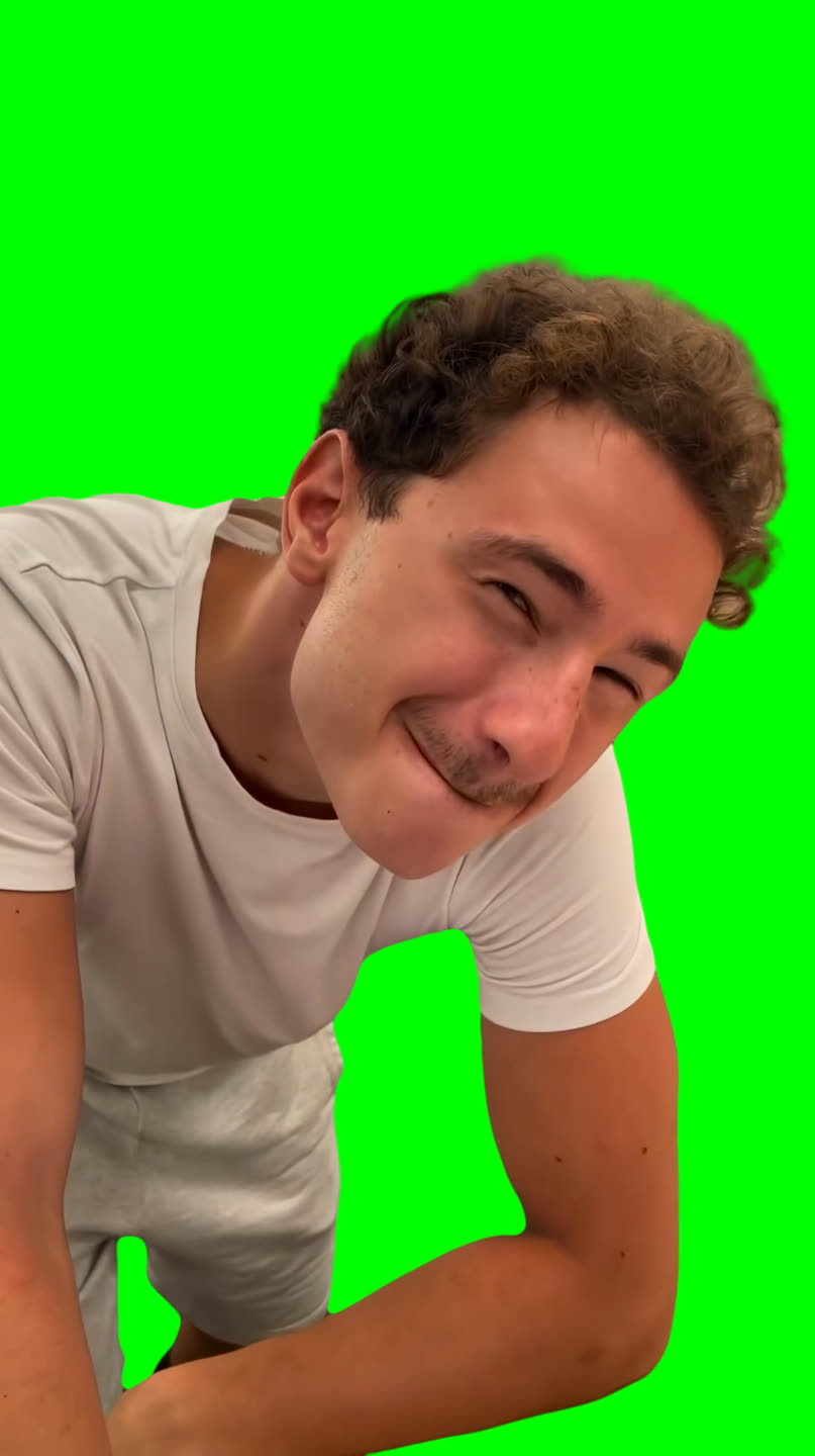 Guy Squinting Eyes meme (Green Screen)