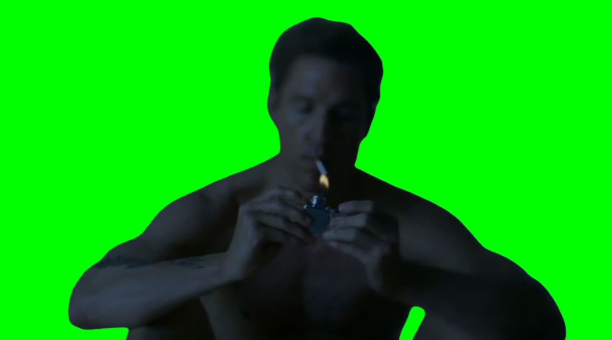 Matthew McConaughey Waking Up and Smoking meme - True Detective (Green Screen)