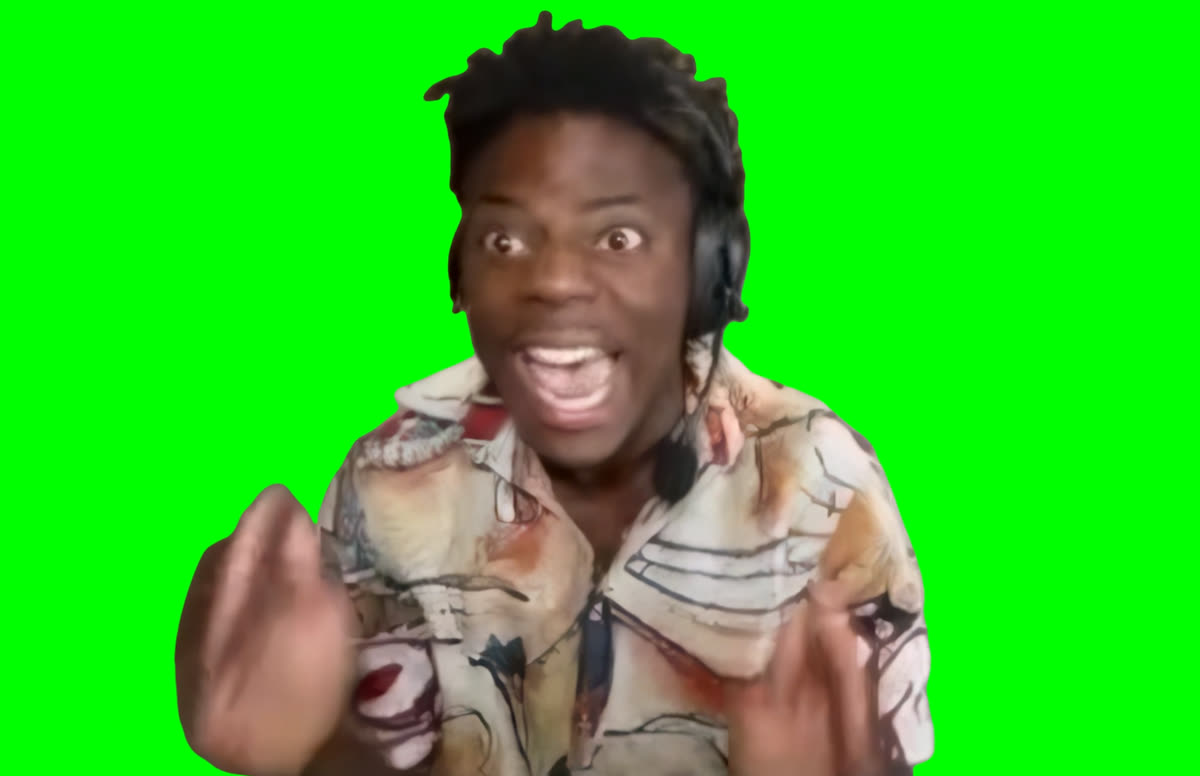 IShowSpeed "THIS IS NOT REAL, THIS IS AI!" meme (Green Screen)