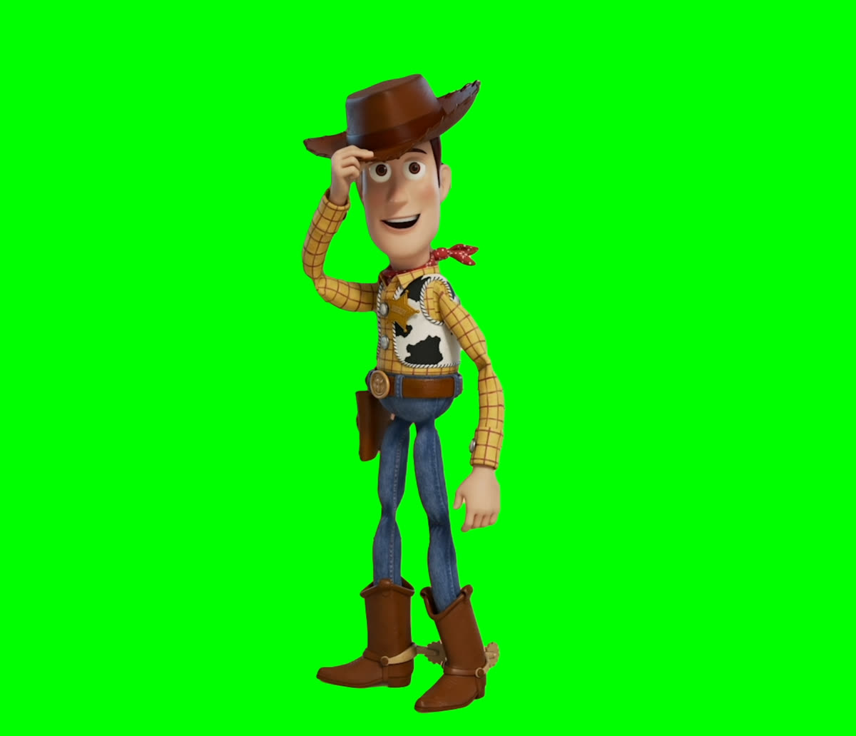 Woody Saying "Hey" meme - Toy Story (Green Screen)