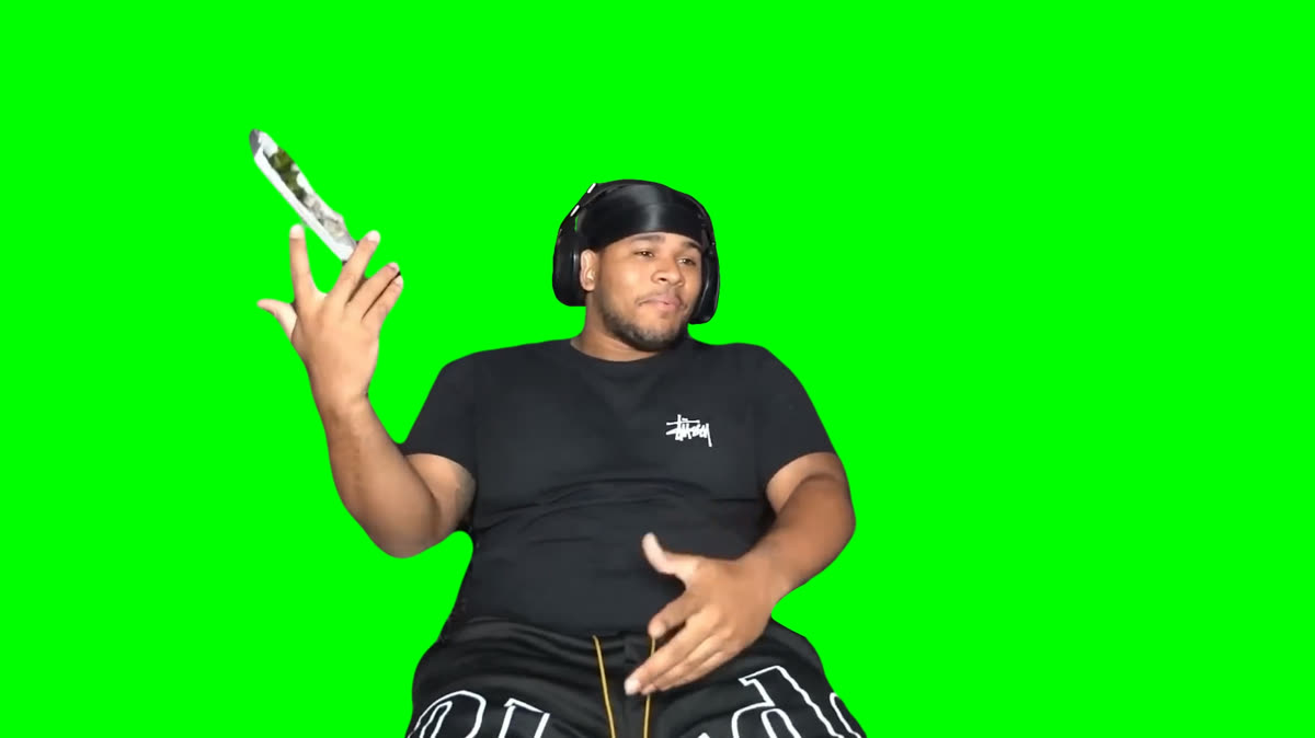 Fanum Throwing Away Broccoli Plate meme  (Green Screen)