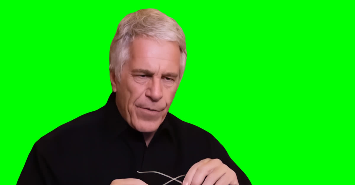 Jeffrey Epstein "They can feel the market moving" meme (Green Screen)
