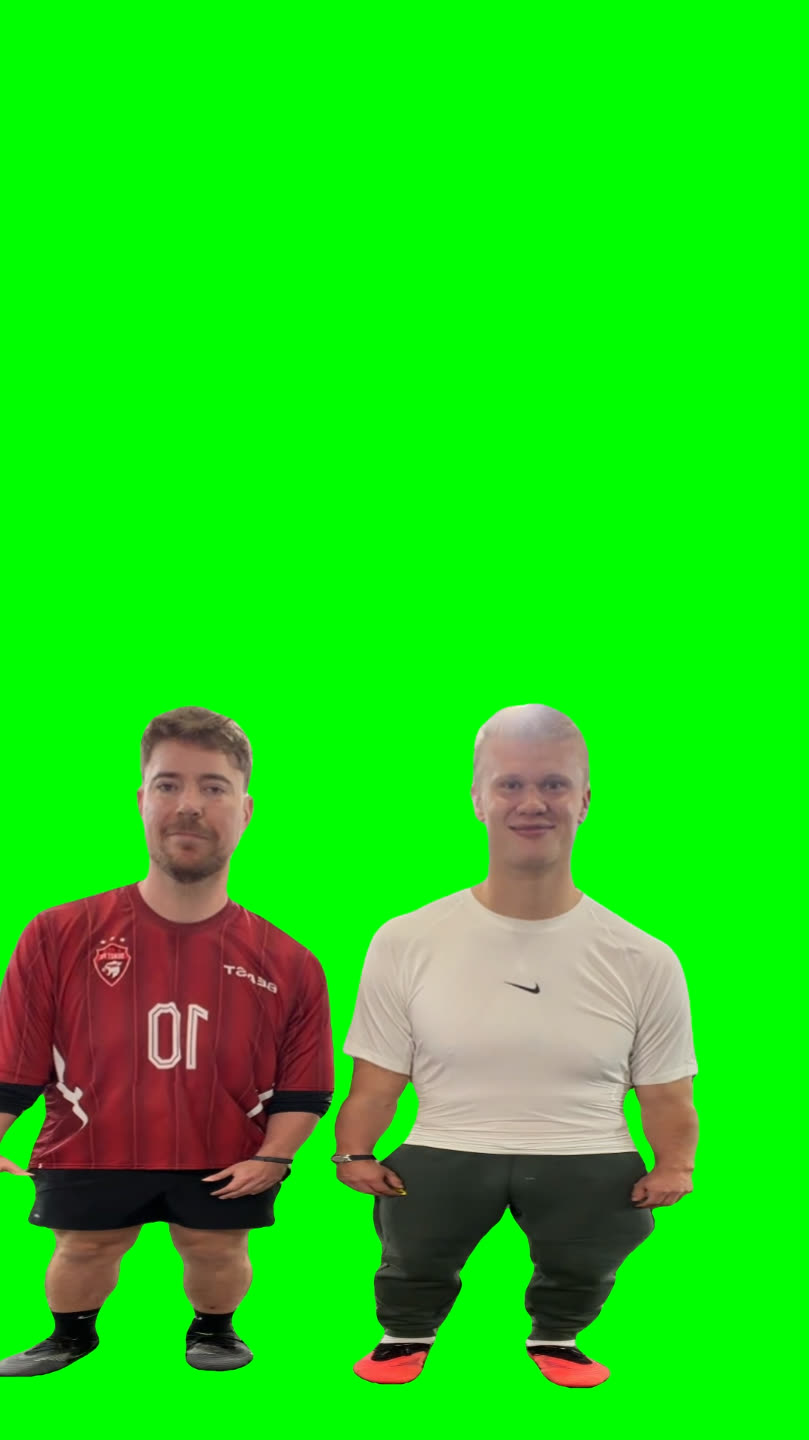 MrBeast and Haaland "When You Left, Left" meme  (Green Screen)