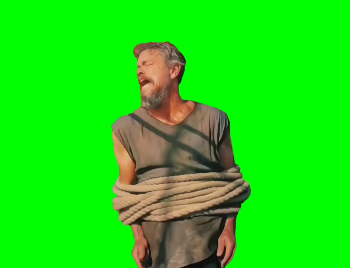 Odysseus Tied And Screaming meme (Green Screen)