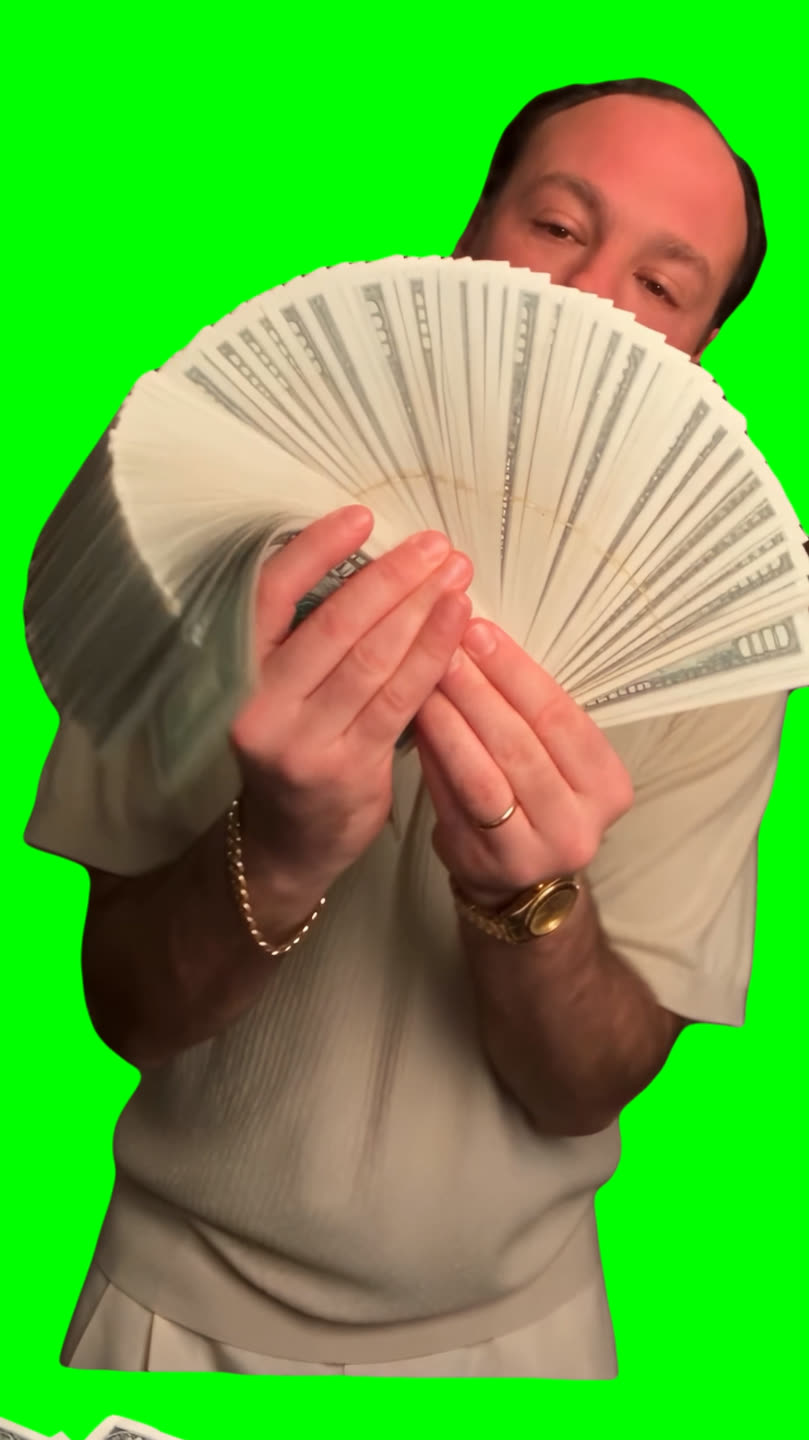 Tony Soprano Money Spread meme (Green Screen)