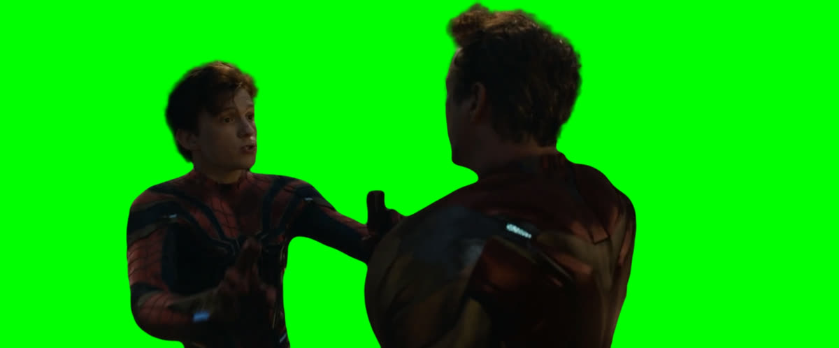 Tony Stark Hugging Peter Parker meme - Avengers: Endgame (Green Screen)