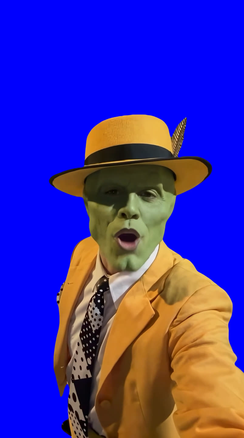 The Mask Singing "I Wanna Love You" meme V2 (Green Screen)
