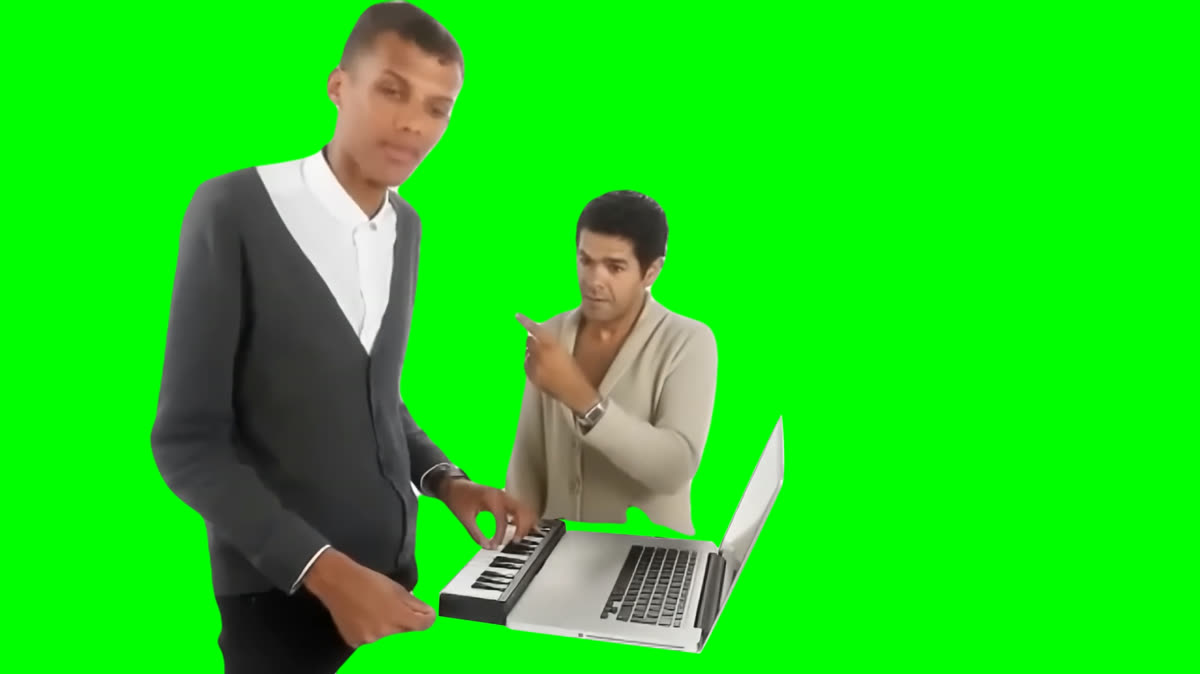 Stromae Alors On Danse Laptop meme  (Green Screen)