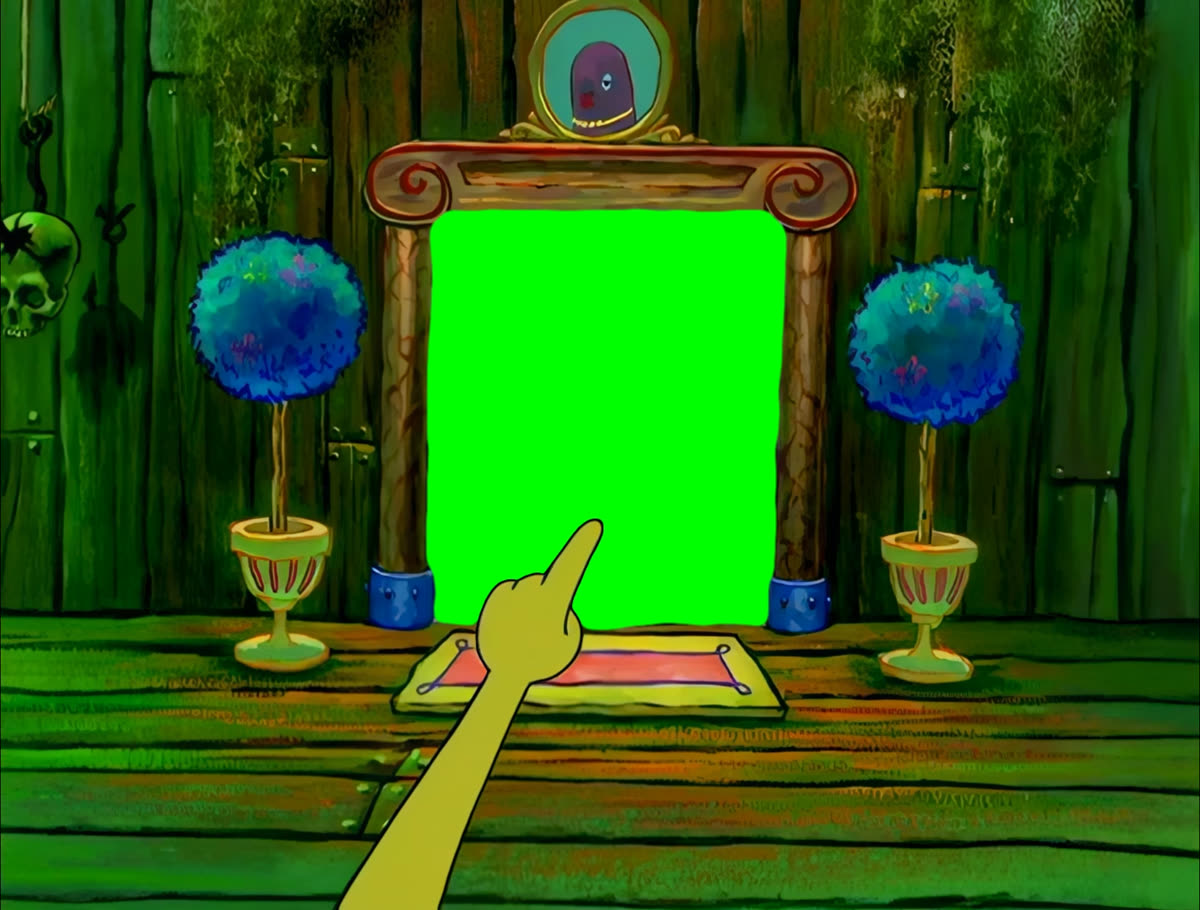 SpongeBob "The only way out is through the..." meme (Green Screen)