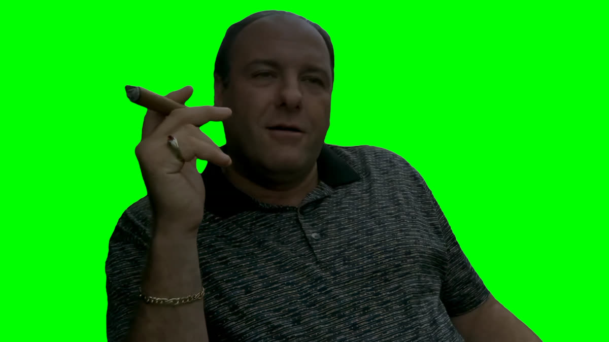 Tony Soprano Smoking a Cigar meme (Green Screen)