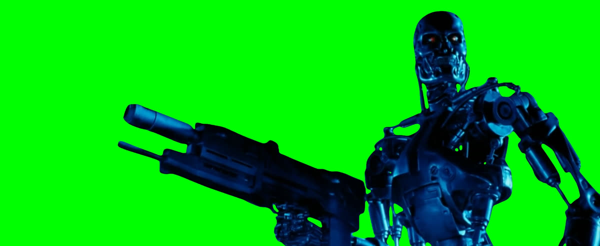 Terminator Crushing Skull meme - Terminator 2 Opening Scene (Green Screen)