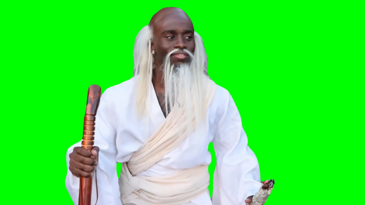 Old Man Kai Cenat La Peace meme (Green Screen)