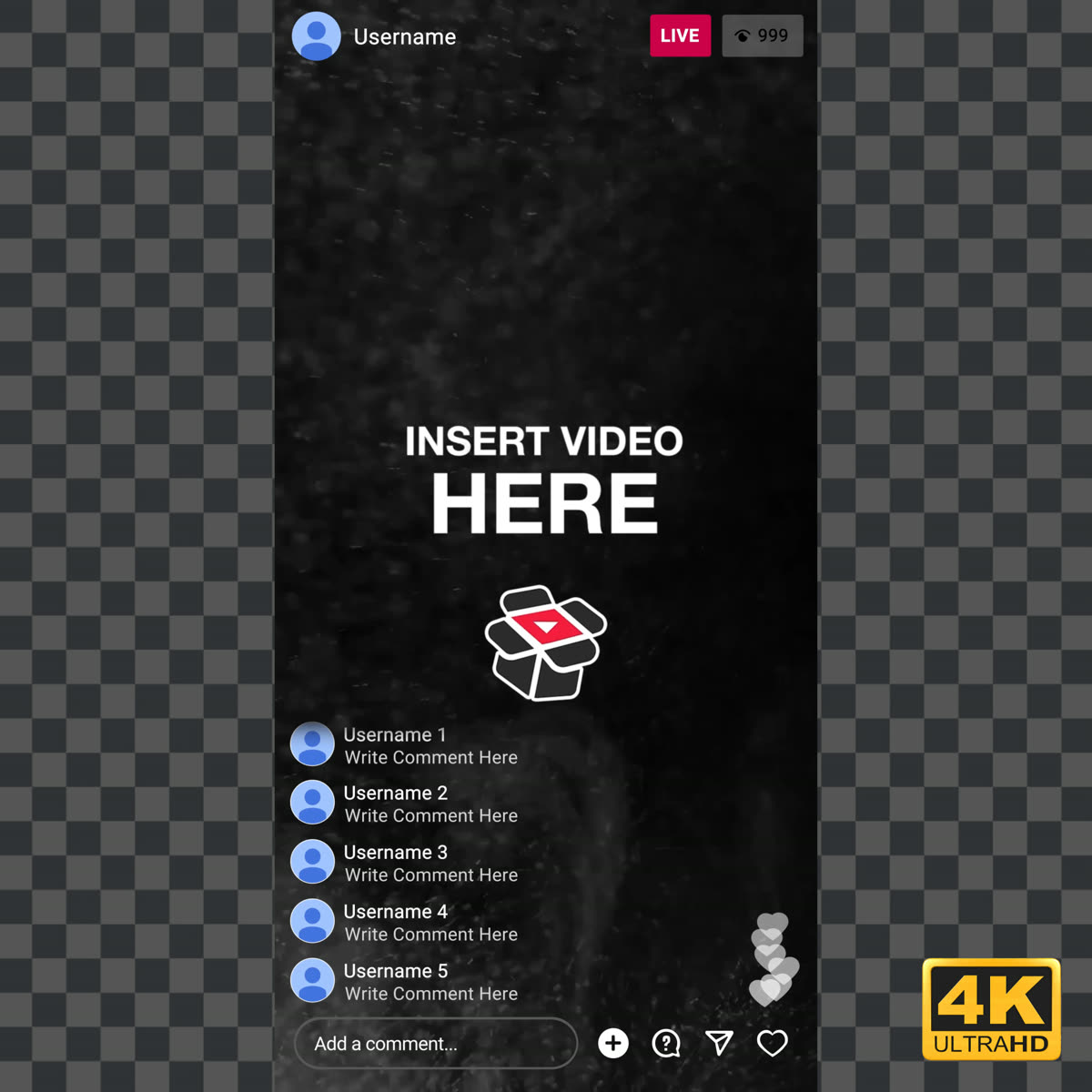 Instagram Live UI Overlay Mock Up Template