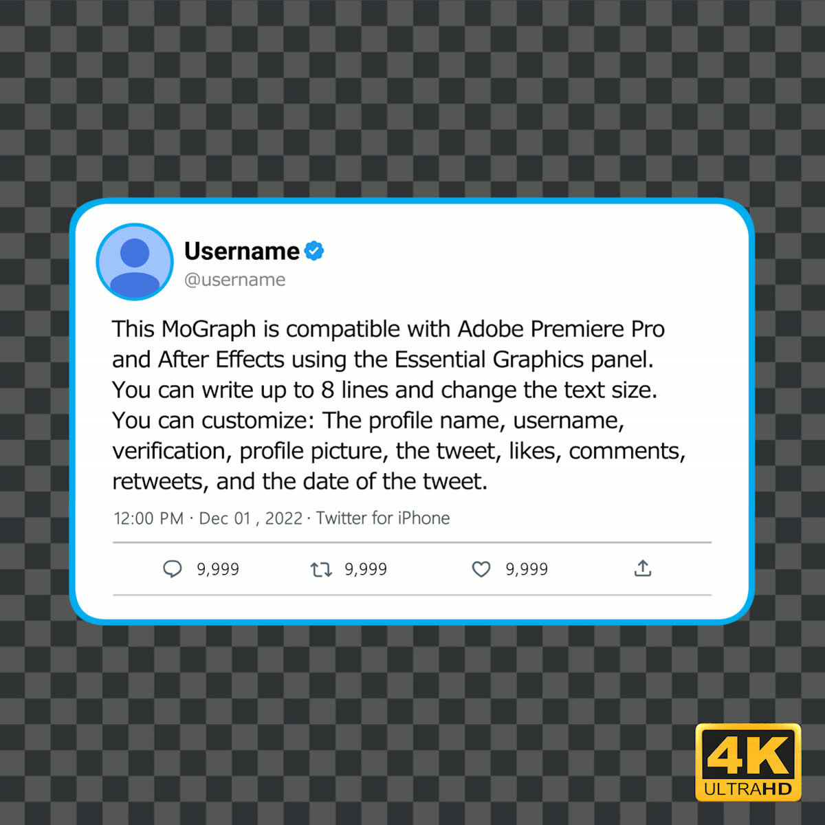Twitter Tweet Animation Template