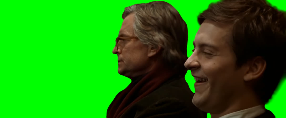 Tobey Maguire Laughing in Auditorium meme - Wonder Boys (Green Screen)