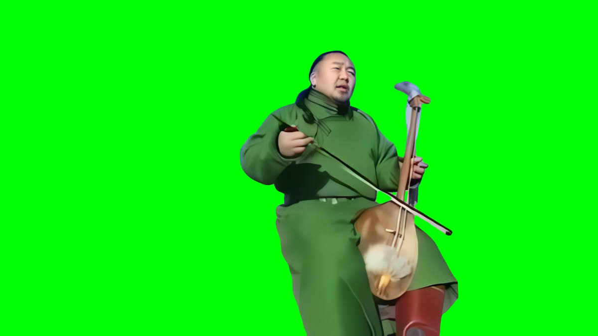 Mongolian Throat Singing meme (Green Screen)