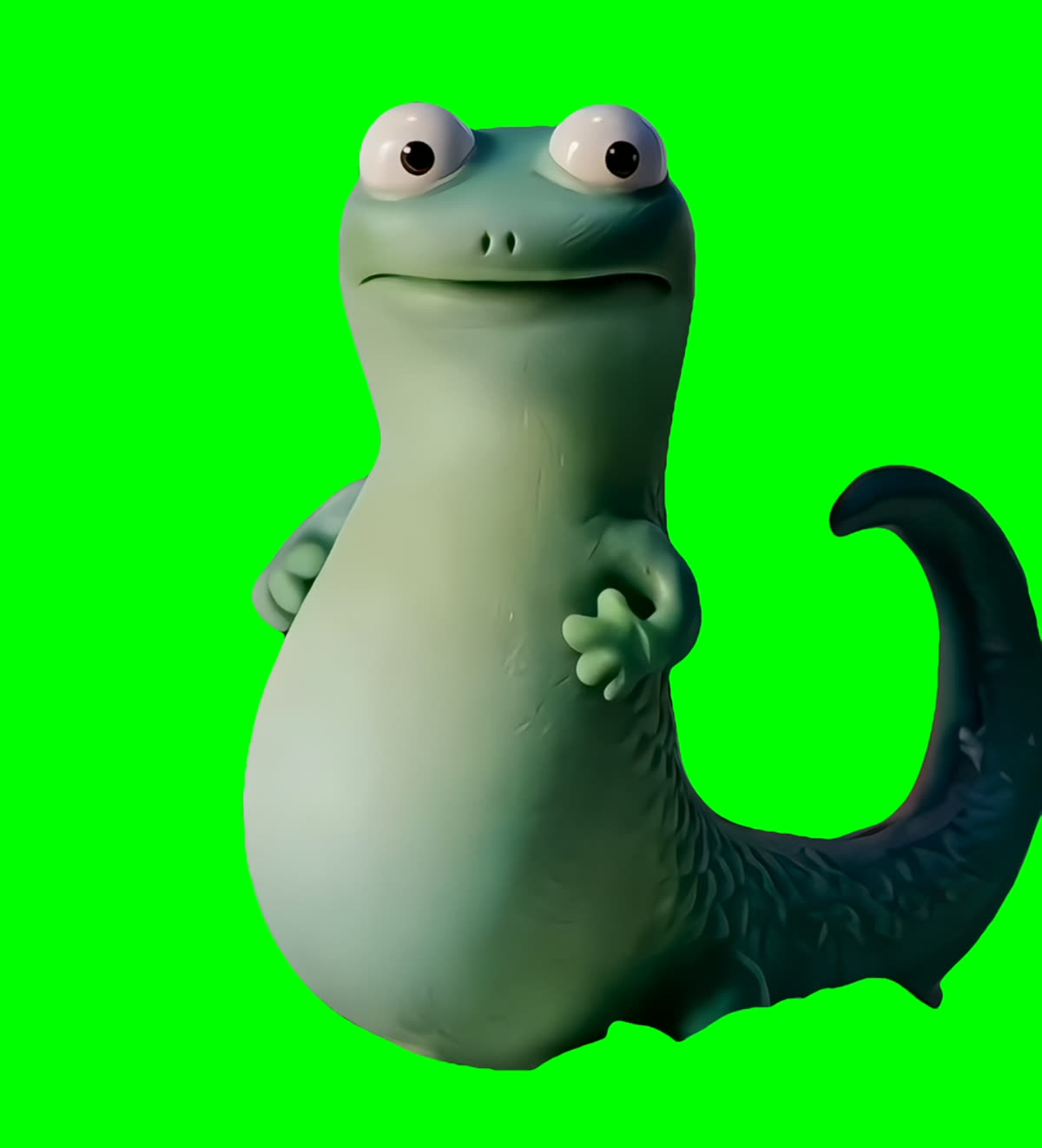 Fat Elio Lizard Looking at Camera meme (Green Screen)