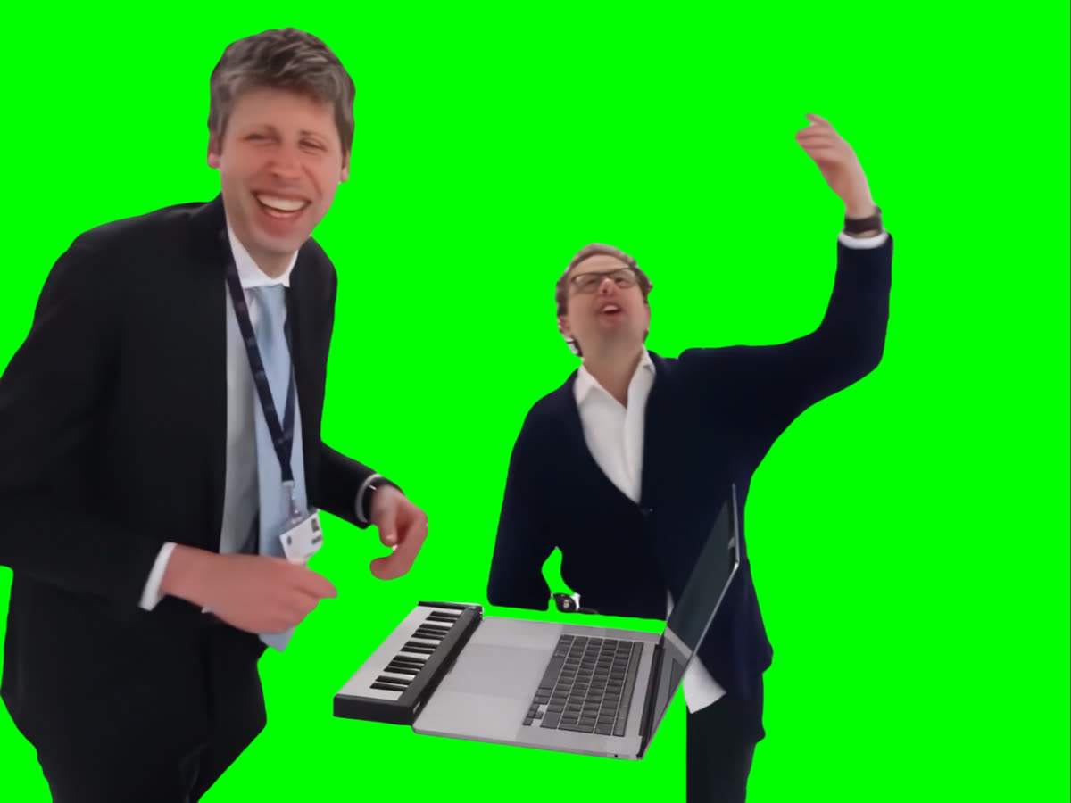 Sam Altman and Dario Amodei Alors on Danse meme (Green Screen)