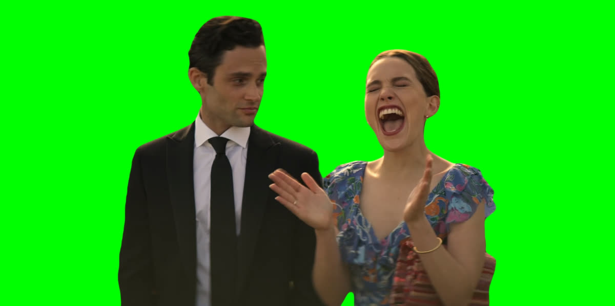 Joe Goldberg Staring at Love Quinn meme - You (Green Screen)