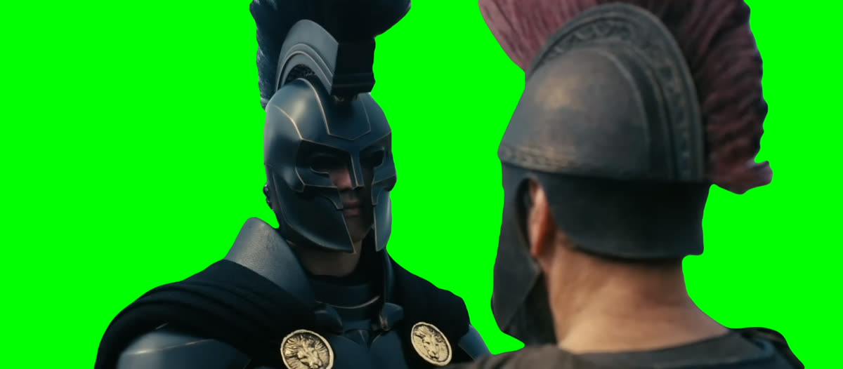 Agamemnon Staring at Soldier meme - The Odyssey (Green Screen)