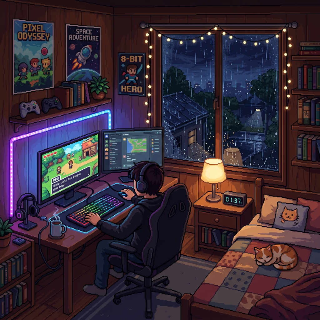 Pixel art bedroom