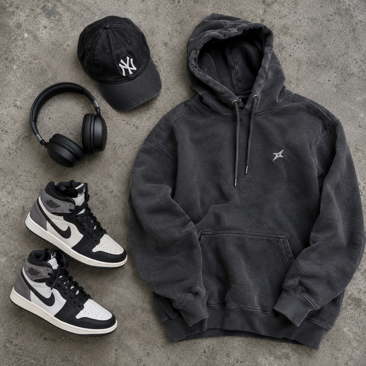 Streetwear flat lay